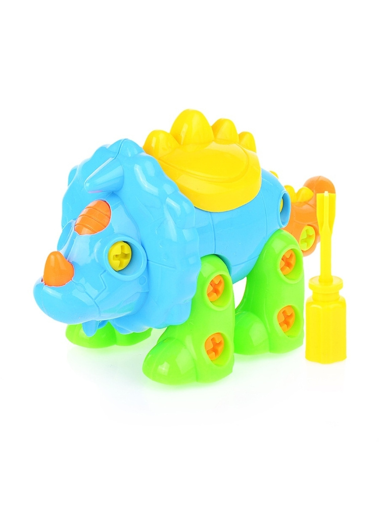 Конструктор для детей, ДИНОЗАВР пластиковый малышковый с инструментом ...
