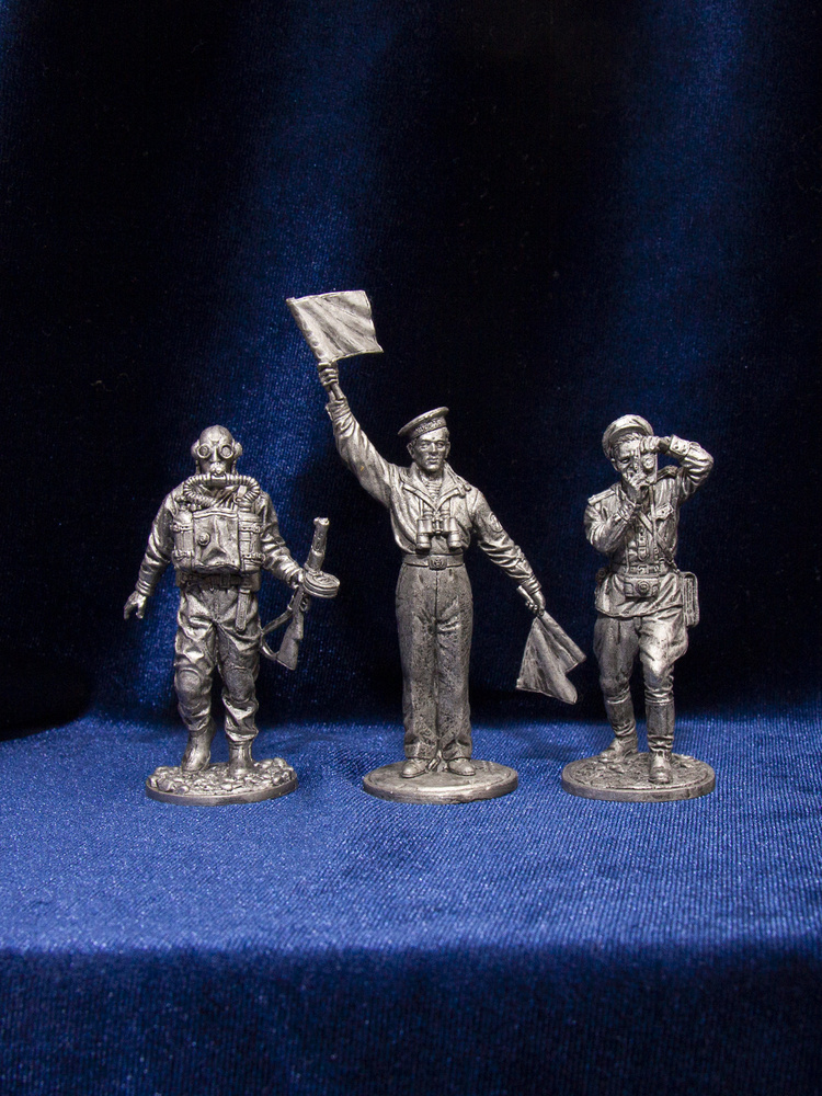 Набор оловянных солдатиков Советские солдаты времен ВОВ №10, 3шт ...
