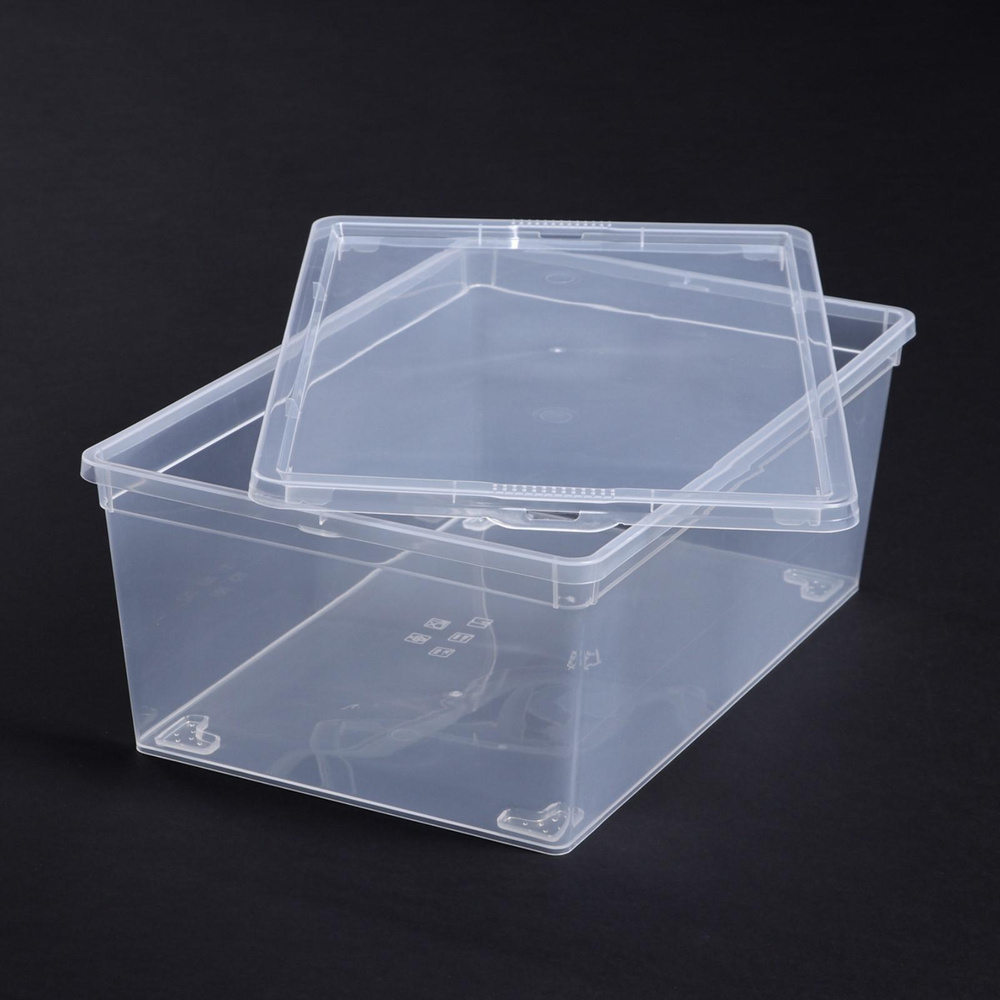 Ящик для хранения с крышкой IDEA, 10 л, 37х25х14 см, цвет прозрачный  #1