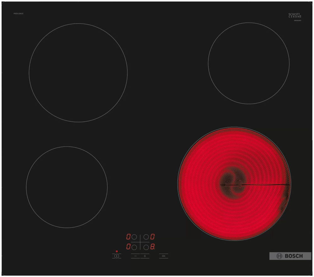 Электрическая варочная панель Bosch PKE611BA2E, чёрная купить по низкой ...