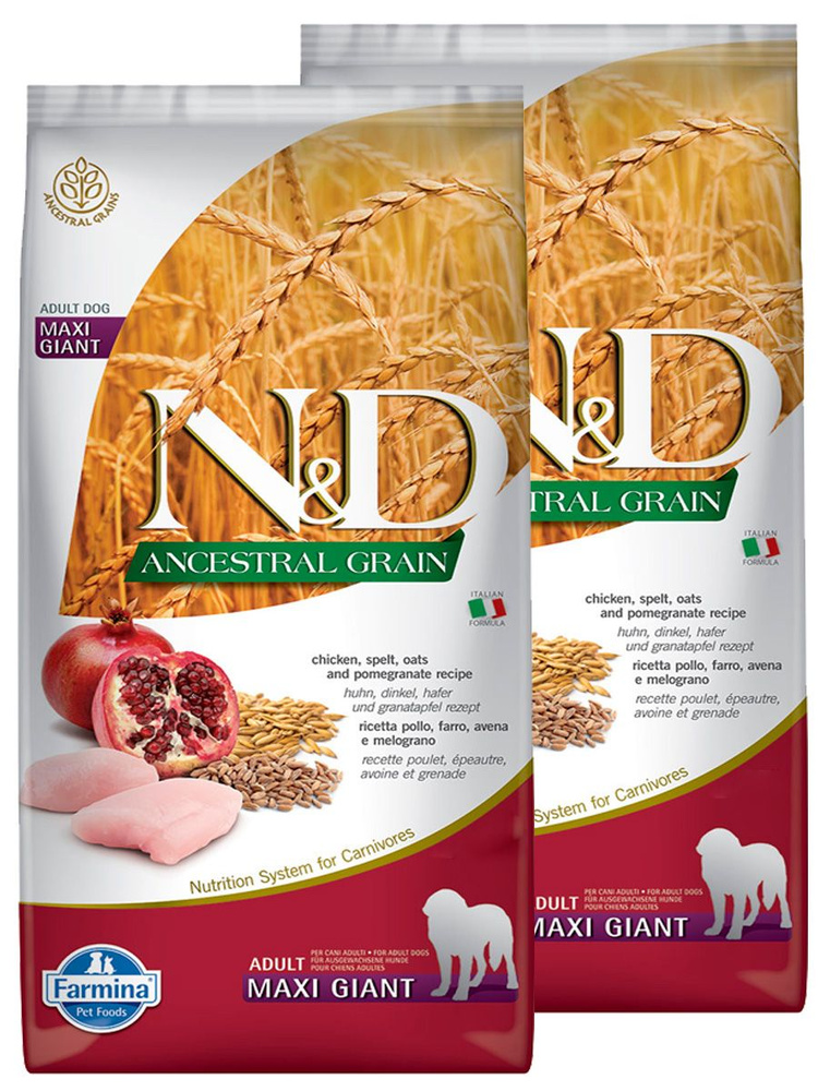 FARMINA DOG N&D ANCESTRAL GRAIN ADULT MAXI GIANT CHICKEN & POMEGRANATE ...