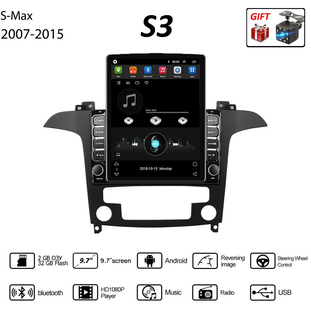 Штатная магнитола 2 дин Андроид Форд С-Макс/Ford S-Max 2007-2015, S3 2+32Гб  Android Auto-Carplay-Gps навигатор-Мультимедиа автомабиля2 DIN - купить в  интернет-магазине OZON с доставкой по России (696898396)