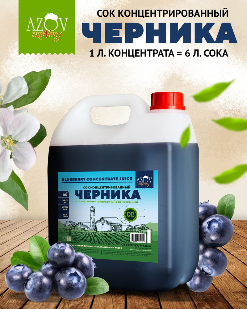 Концентрированный сок Черники 5 кг. - купить с доставкой по выгодным ...