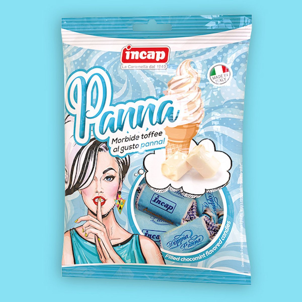 Конфеты Пломбирные Тоффи 100 г Сливочные, Panna Morb, Incap (PopArt) Венето, Италия, Без Глютена  #1