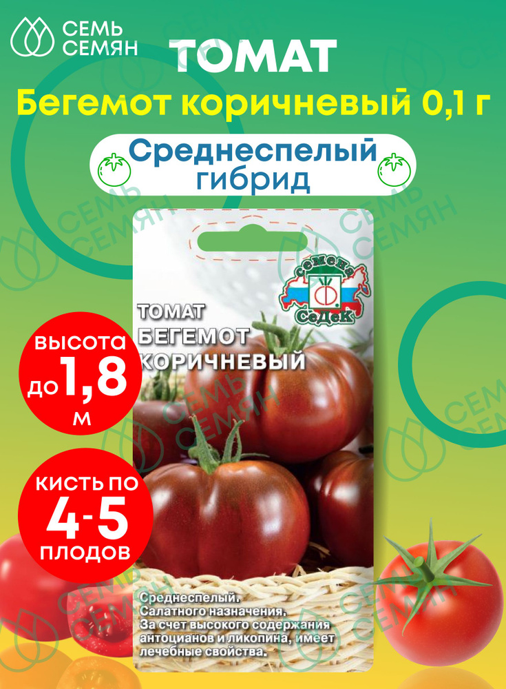 Семена Томат "Седек" Бегемот коричневый 0,05г #1