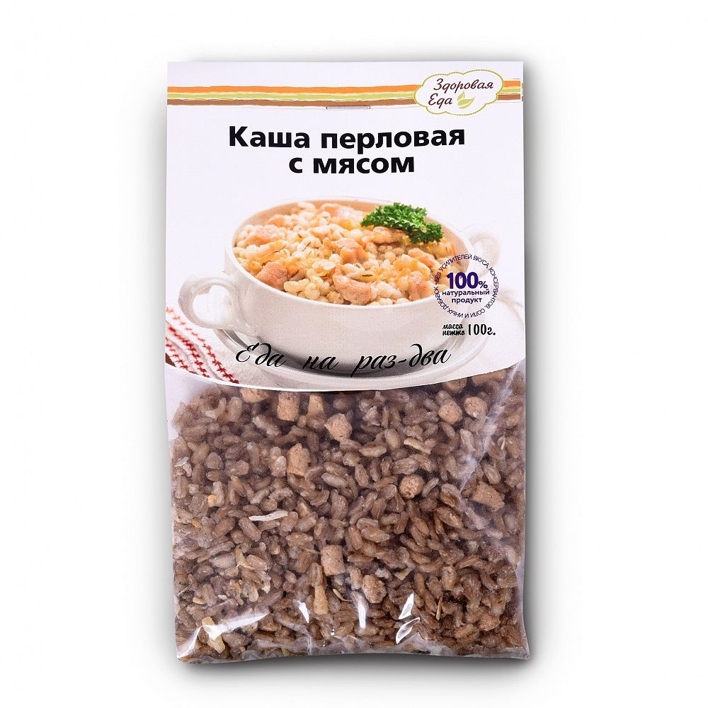 Каша перловая с мясом 100 г ("Здоровая Еда") - купить с доставкой по ...