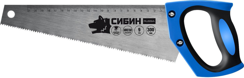 Ножовка по дереву компактная (Пила) Тулбокс 300 мм, шаг 9 Tpi (3 мм), Сибин  #1