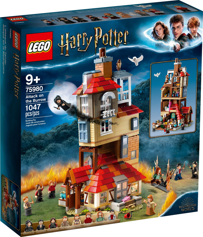 Лего Harry Potter серия, LEGO Конструктор, лего 75980 Нападение на Нору,  Игрушки Lego для мальчиков и девочек