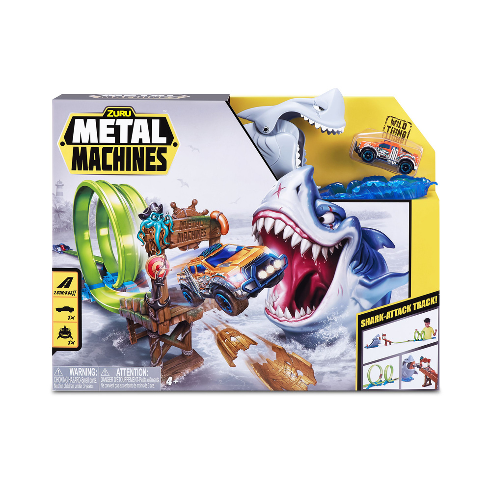 Игровой набор Zuru Metal Machines с машинкой трек Акула - купить с  доставкой по выгодным ценам в интернет-магазине OZON (1177988357)