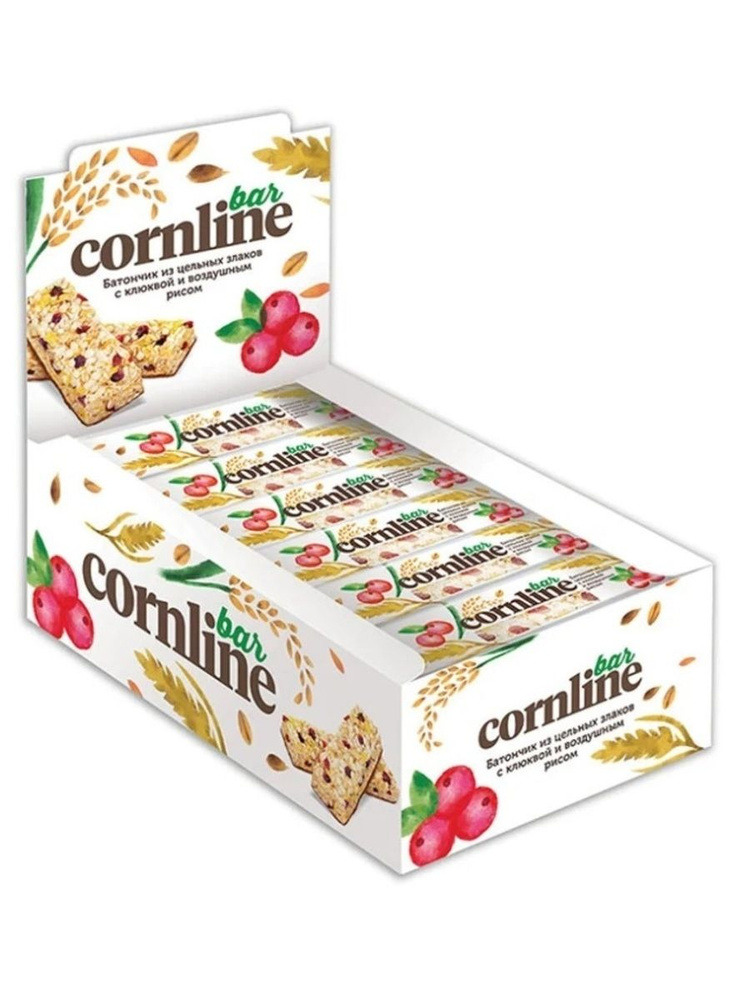 Зерновой батончик Cornline с клюквой, 30 г (упаковка 18 шт.) - купить с ...