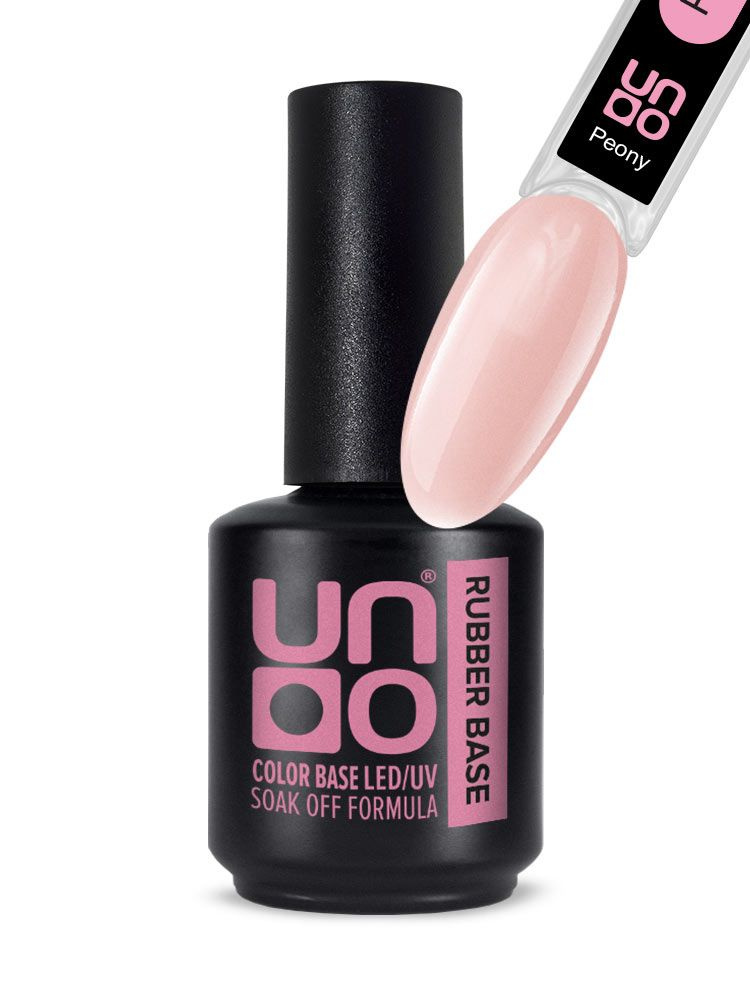 UNO, Камуфлирующая каучуковая база RUBBER COLOR BASE GEL Peony, 12 г #1