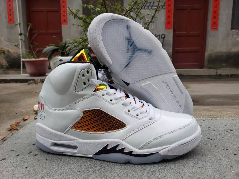 All white jordan 5s best sale