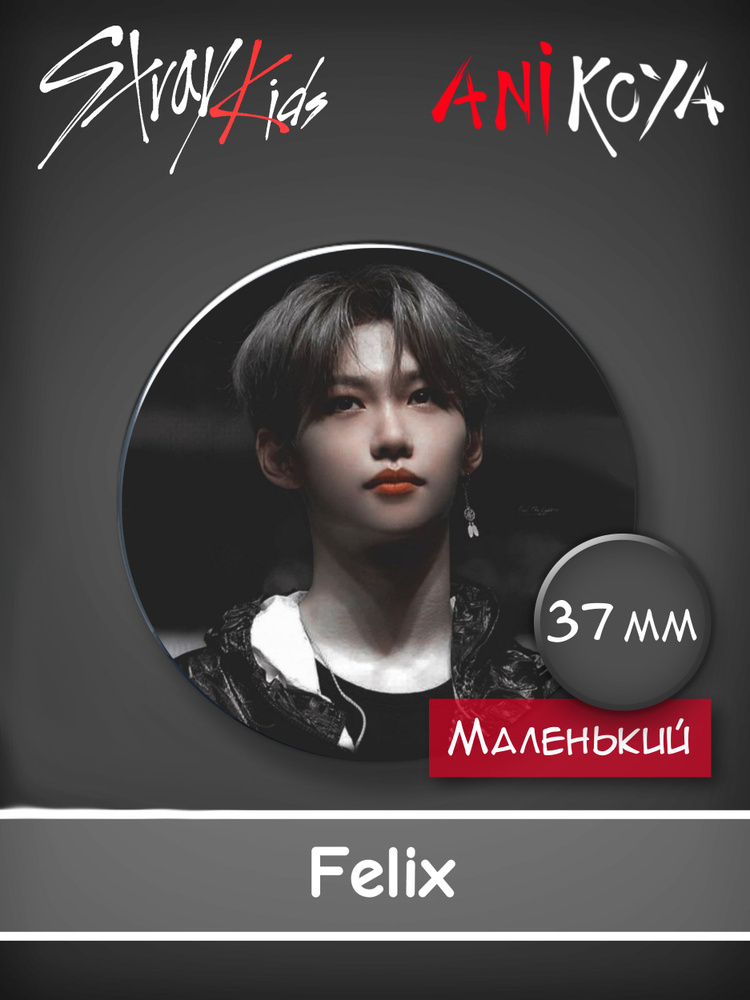 Значки к-pop Стрей Кидс / Stray Kids - Felix 37 мм AniKoya мерч #1