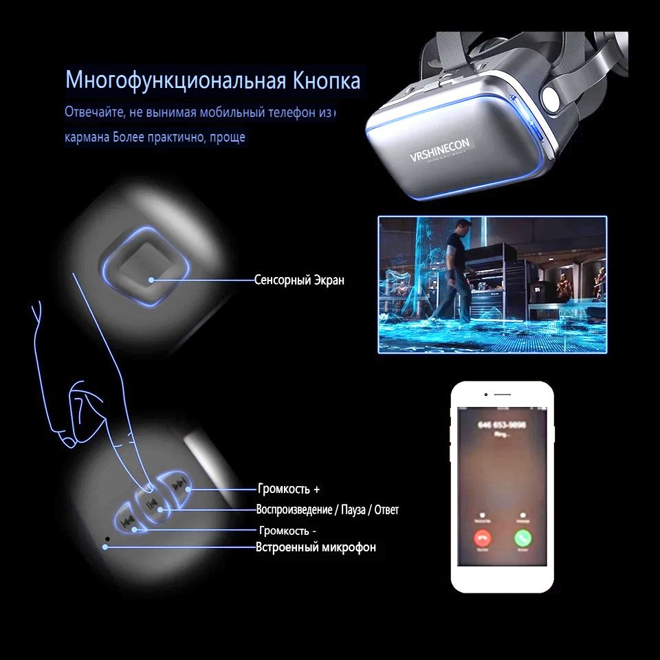 VR-очки для смартфона для iOS, Android купить по выгодной цене в  интернет-магазине OZON (1314053975)