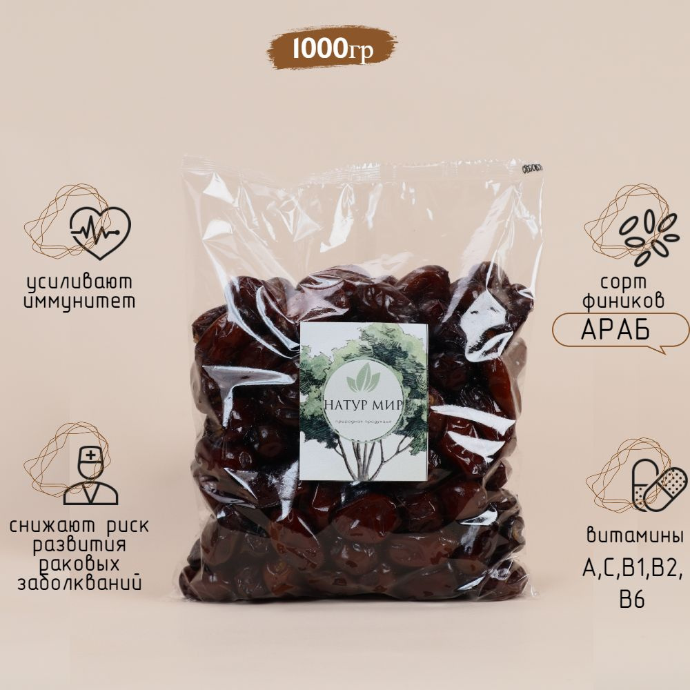 Финики натуральные Иранские Араб без сахара 1 кг / Сухофрукты натур мир ...