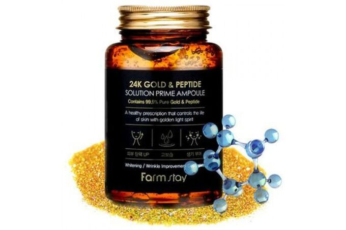 Farmstay 24K Gold & Peptide Solution Prime Ampoule Сыворотка для лица с ...