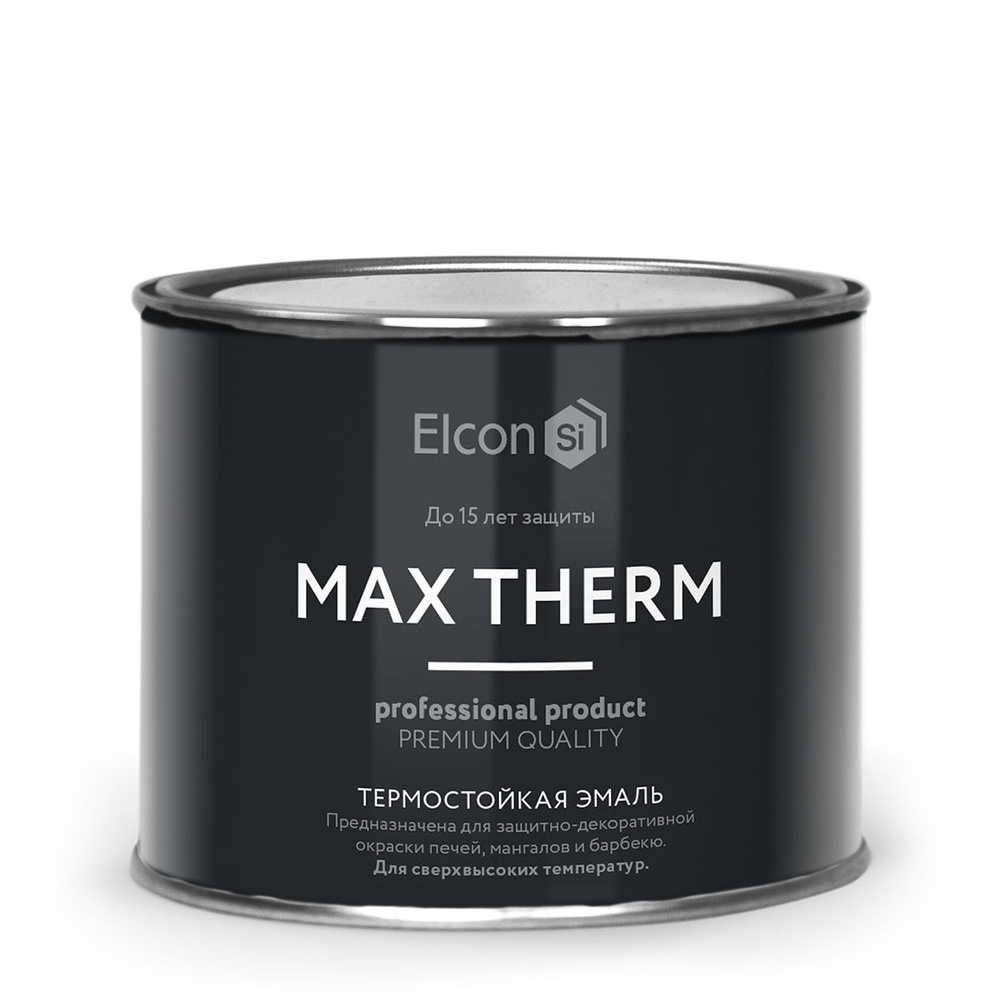 Эмаль термостойкая ELCON черная +1000С 0,4кг #1