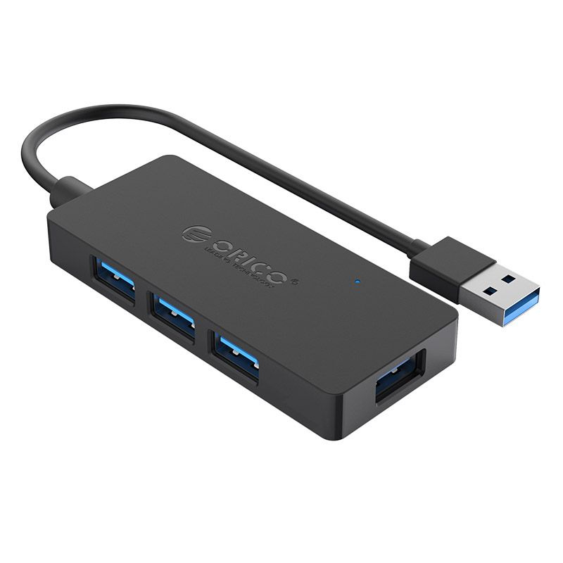 USB-концентратор ORICO 4 USB-A 3.0 черный (ORICO-HS4U-U3-BK-BP) #1