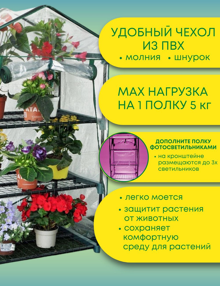 Мини-тепличка Минипарник, минитеплица, стеллаж для рассады, теплица ...