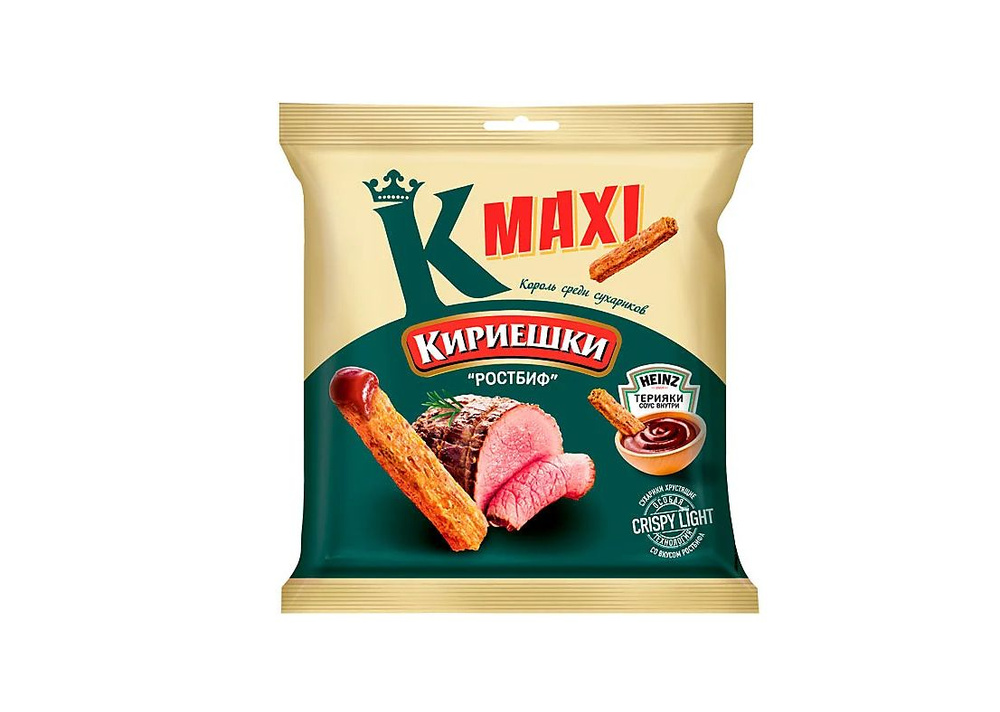 Кириешки Maxi, сухарики со вкусом Ростбиф и с соусом терияки Heinz,22шт ...