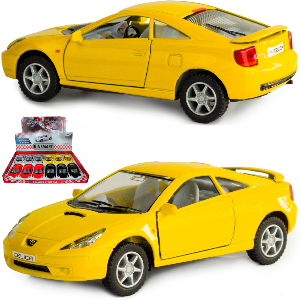 Металлическая машинка игрушка 1:34 Toyota Celica (ТойотаСелика) 12.5 см.,  детская, инерционная / Желтый - купить с доставкой по выгодным ценам в  интернет-магазине OZON (695364222)