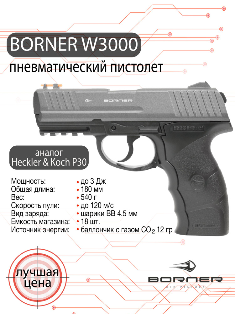 Пневматический пистолет Borner W3000 #1