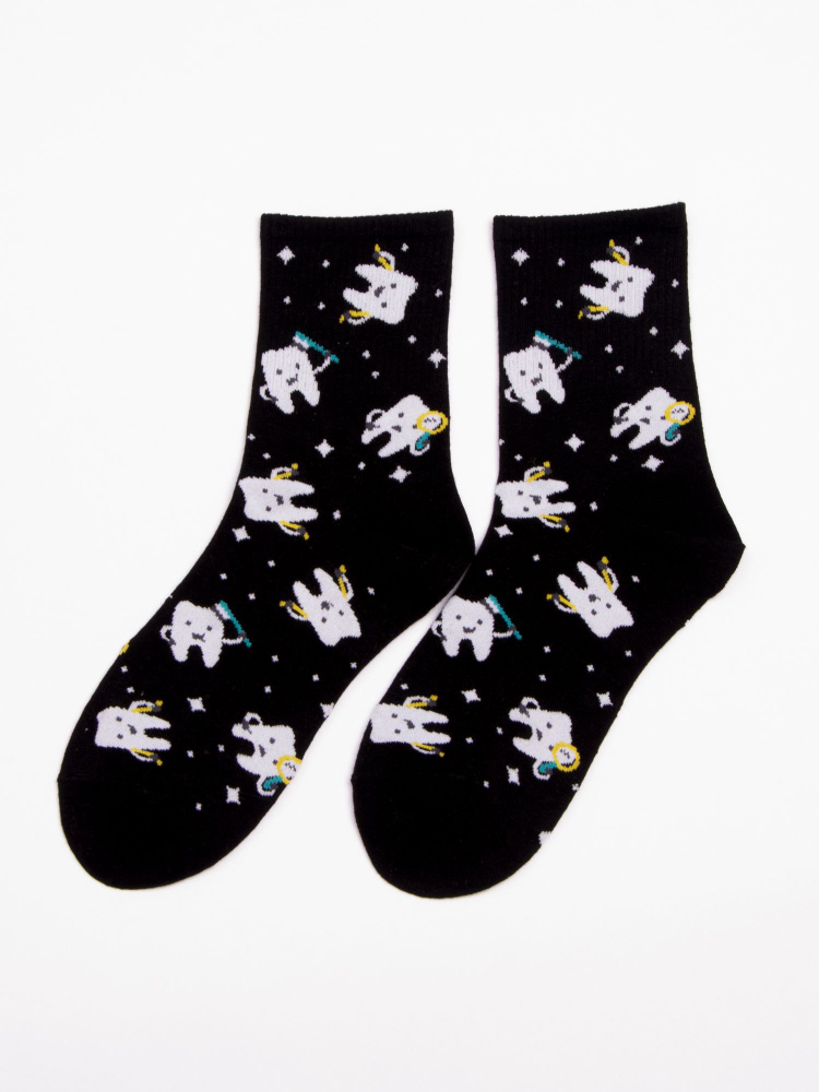 Носки белые с принтом. Носки с зубами. Носки зуб. Медицинские носки. Носки с зубами для стоматологов.