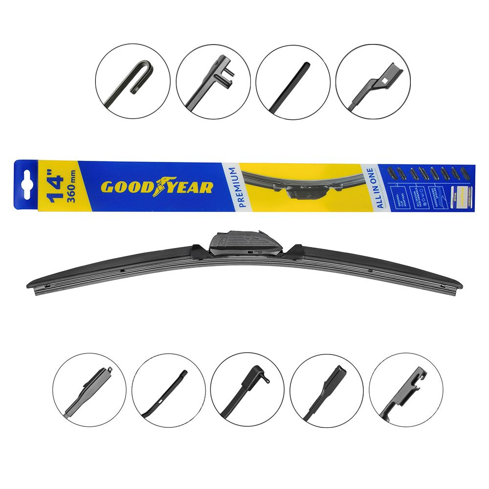Щетка стеклоочистителя бескаркасная 360 мм (14") PREMIUM всесезонная (Goodyear)