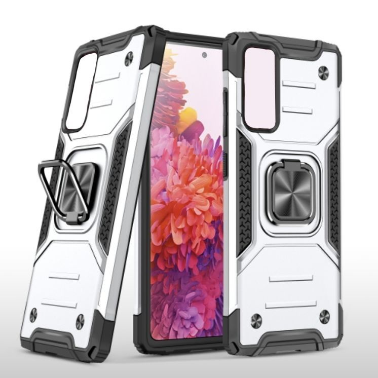 Противоударный чехол для Huawei P Smart 2021/ Huawei Y7a серебро с пластиной для магнитного автодержателя #1