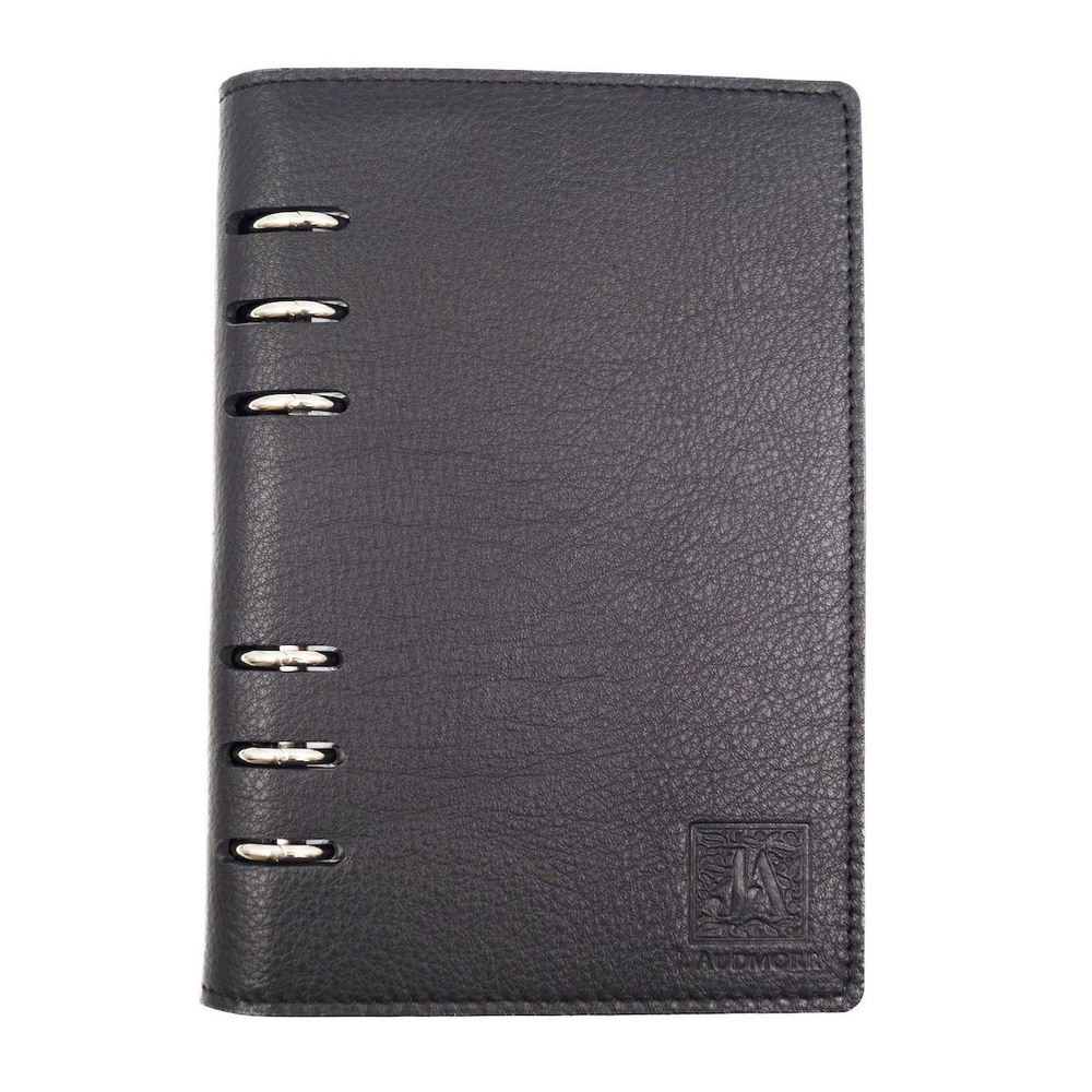 Кожаный ежедневник A6 на разъемных кольцах, тетрадь со сменными блоками ...