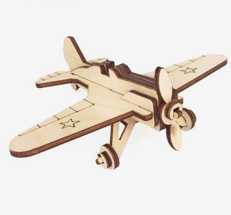 Сборная деревянная модель "Военный самолёт И-16"/ самолет военный ...