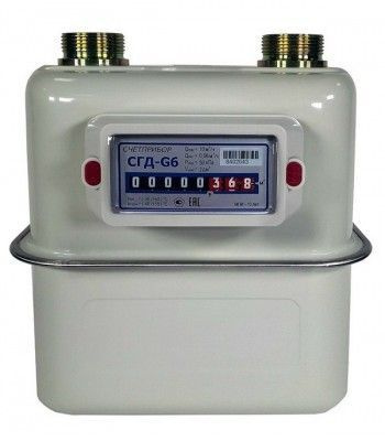 Счетчик газовый бытовой Счетприбор СГД-G 6Т межосевое 250 мм, левый ...