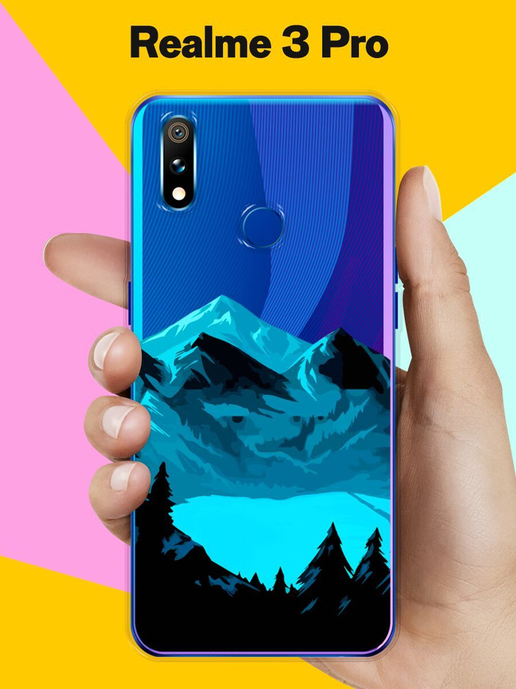 Силиконовый чехол на realme 3 Pro Горное озеро / для Реалми 3 Про  #1