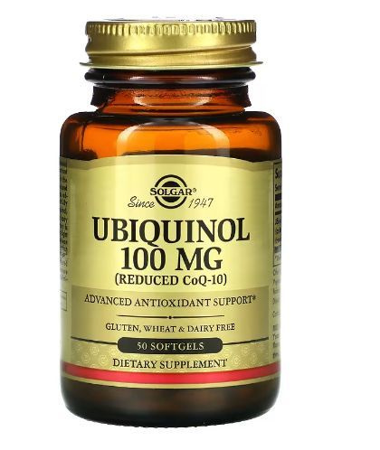 Solgar, Ubiquinol, 100 mg, Убихинол Солгар, 100 мг 50 гелевых капсул ...
