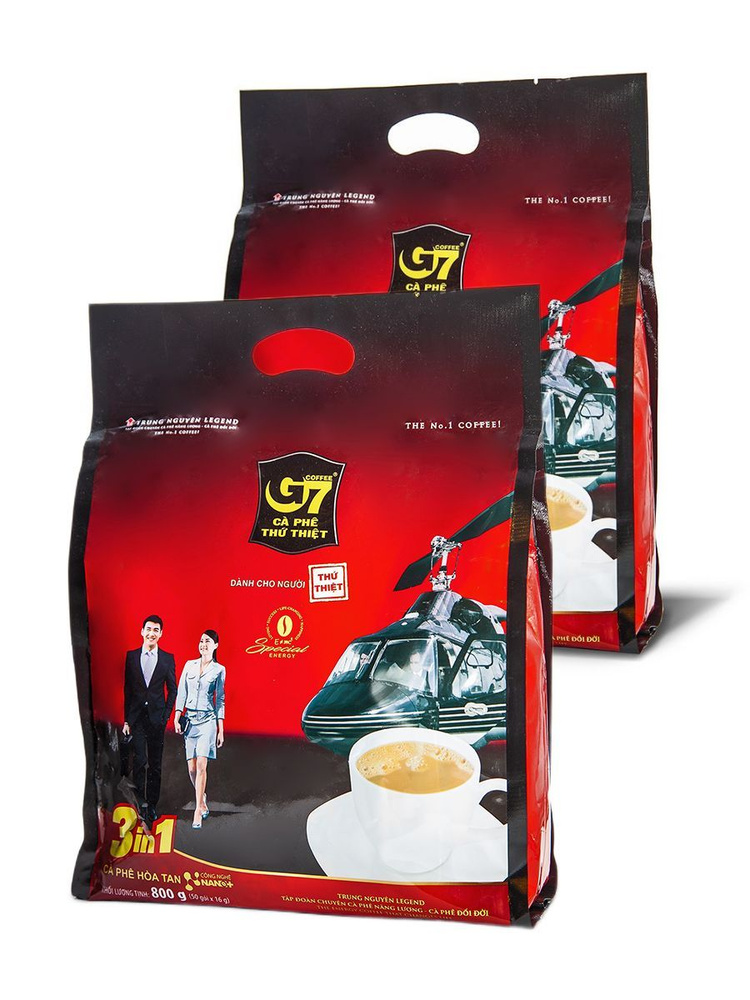 Растворимый кофе Trung Nguyen G7 3 в 1 в пакетах (50 шт. по 16 г), 800 г набор 2 шт  #1
