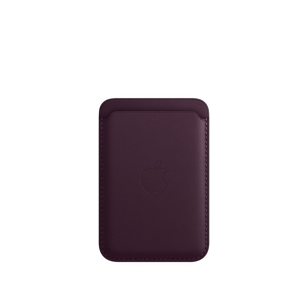 Картхолдер, iPhone Leather Wallet with MagSafe - Dark-Cherry (с логотипом)