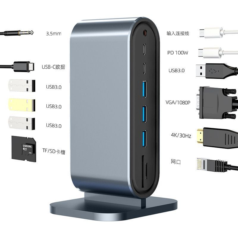 Док-станция 12-в-1 для MacBook Pro Air с USB Type-C USB3.0 RJ45, USB ...