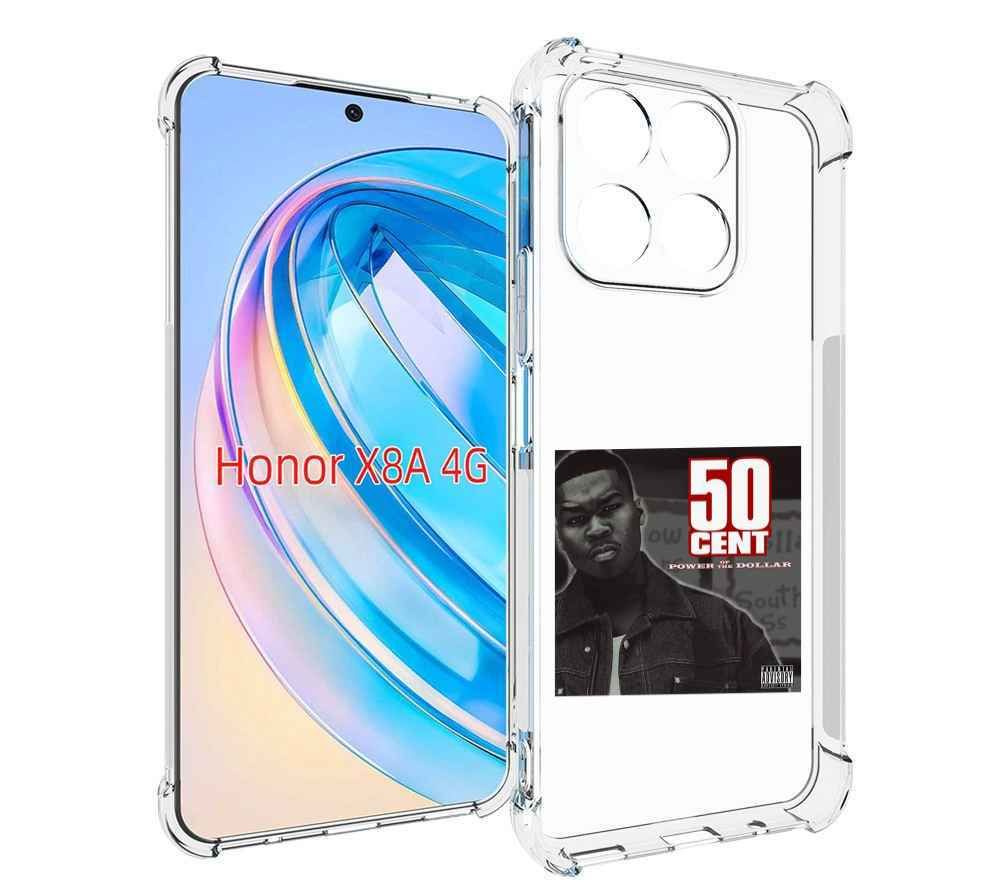 Чехол-бампер MyPads для Honor X8a с рисунком 50 Cent - Power Of The Dollar,  противоударный, силиконовый, с выступами и усиленными углами для защиты  камеры - купить с доставкой по выгодным ценам в