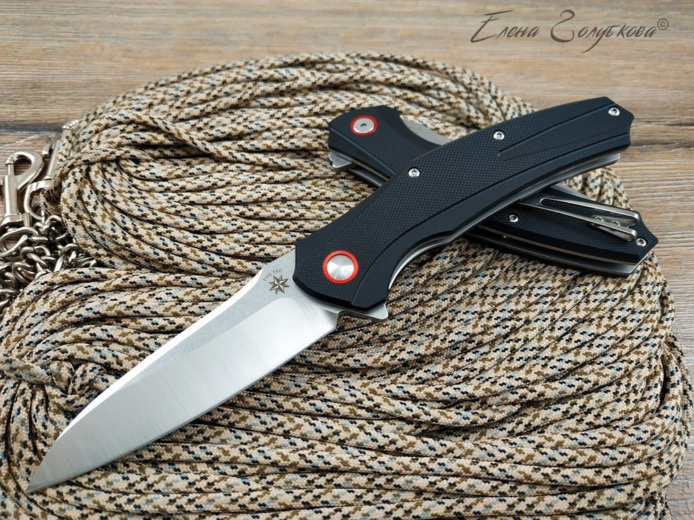 FIVE PRO Складной нож флиппер Reflex сталь D2, длина лезвия 9 см ...