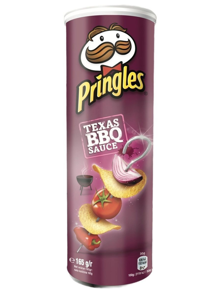 Pringles BBQ Texas, Чипсы картофельные Принглс Барбекю Техас 165 г ...
