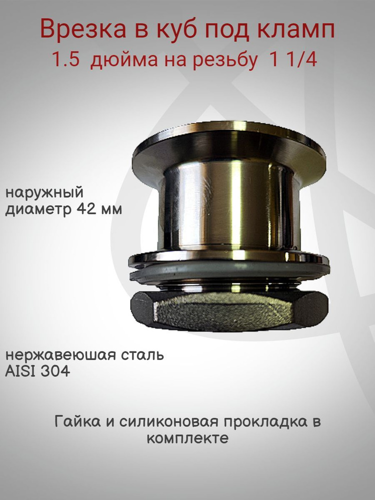 Врезка в куб под кламп 1/5 дюйма на резьбу 1 1/4" - купить с доставкой ...