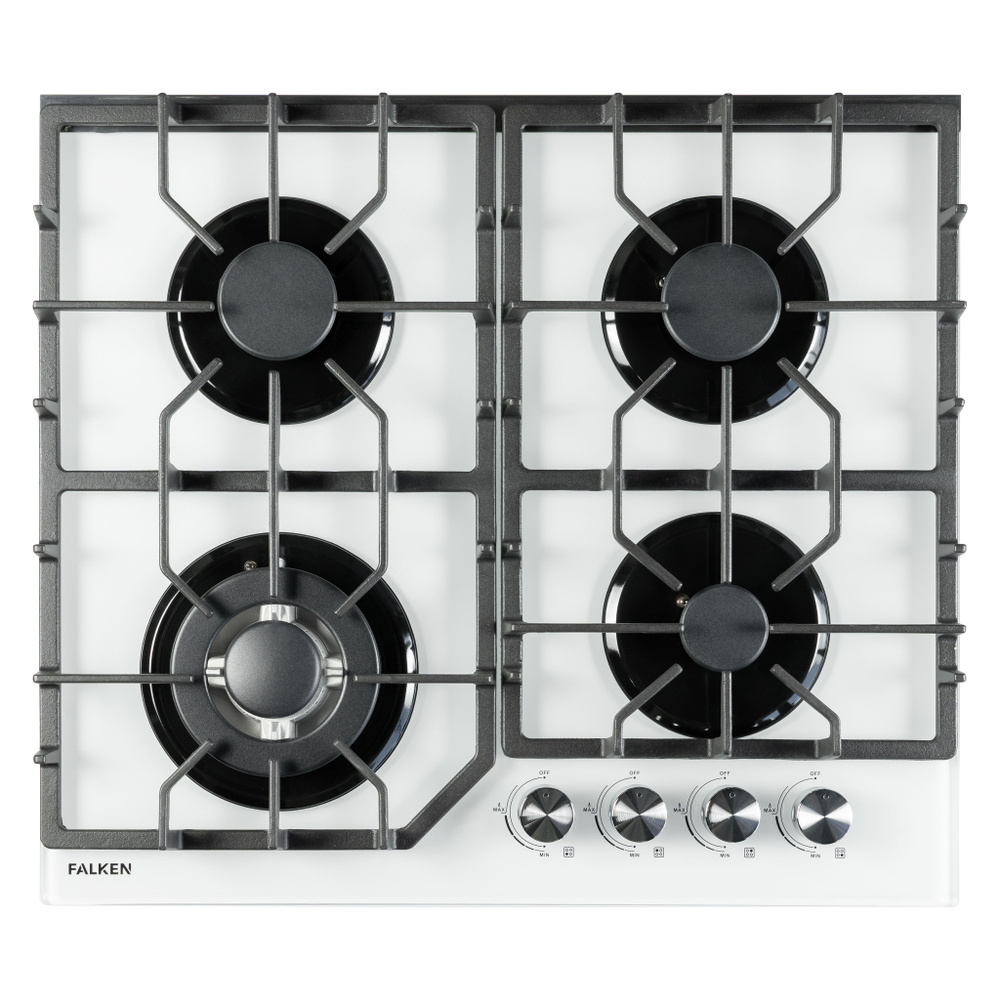 Варочная панель газовая FALKEN HG-621 белое стекло газ контроль ...