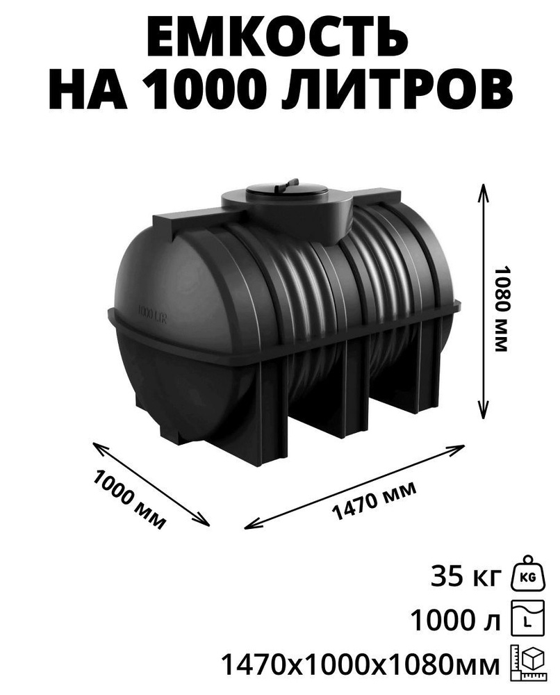 Емкость (бак, бочка) на 1000 литров для питьевой и технической воды ...