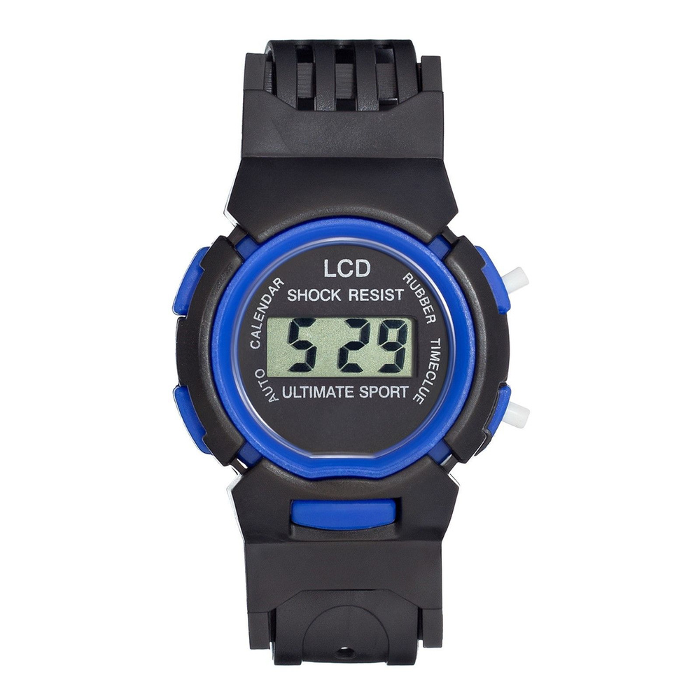 Часы наручные электронные детские "Спорт", ремешок силикон, l-23 см, синие  #1