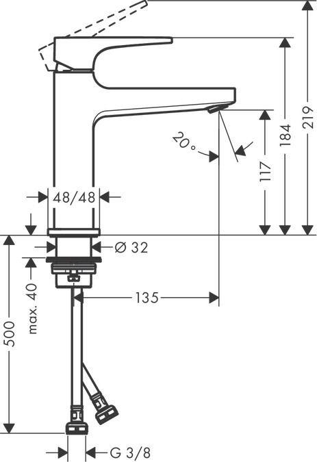 Смеситель Hansgrohe Metropol 32507140 для раковины, с донным клапаном Push-Open  #1