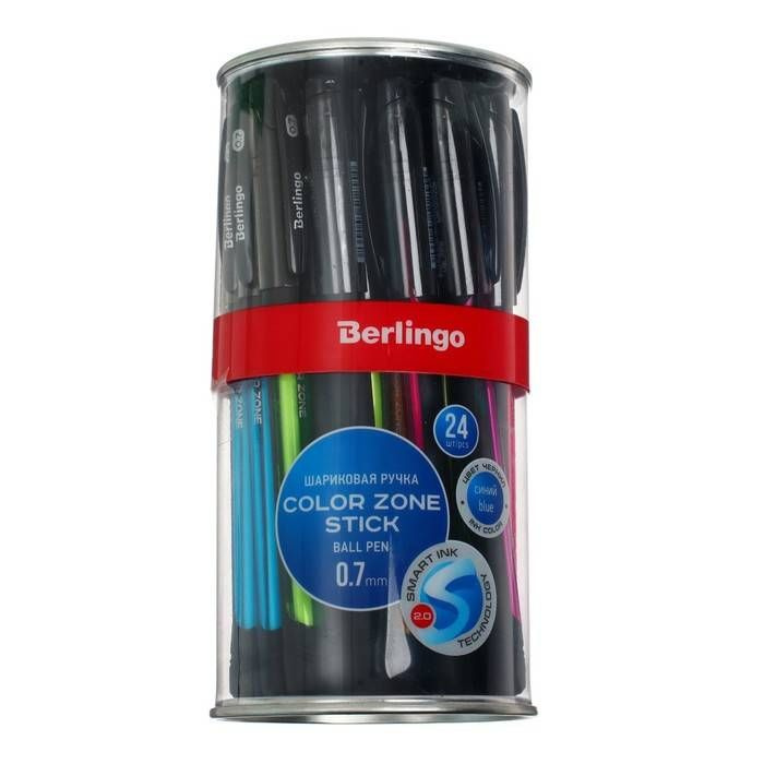 Ручка шариковая Berlingo Color Zone stick 0.7мм, синяя, 5 шт. #1