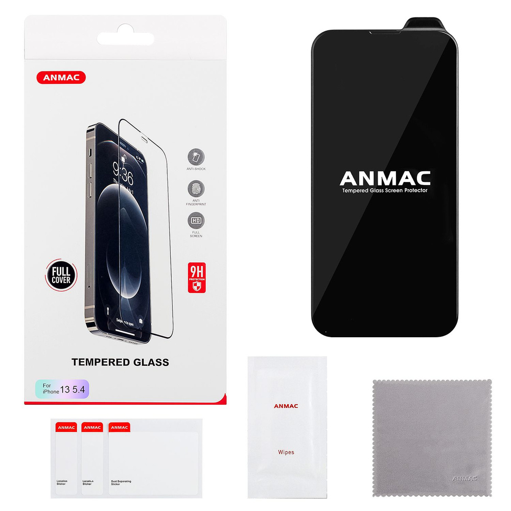 Защитное стекло для iPhone 13 Mini Full Cover ANMAC - купить с доставкой по  выгодным ценам в интернет-магазине OZON (1083955359)