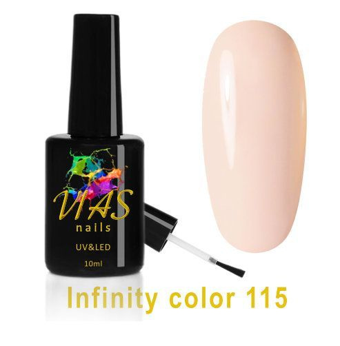 Гель-лак молочно-бежевый, пудровый, телесный, нюдовый VIAS nails Infinity color 115  #1