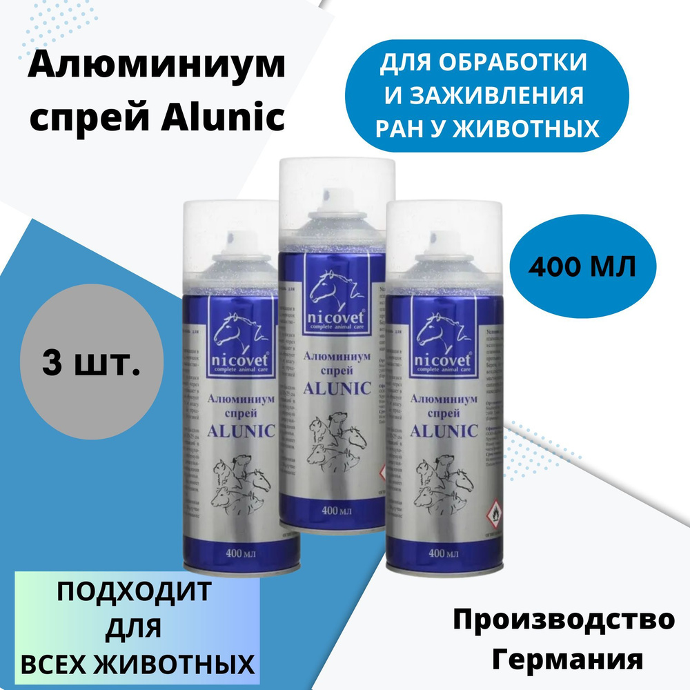 Алюминиум спрей Alunic, 400 мл, 3 шт. - купить с доставкой по выгодным  ценам в интернет-магазине OZON (1080214745)