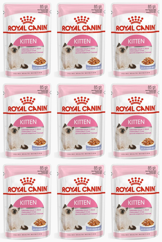 Royal Canin Влажный корм для котят в возрасте до 12 месяцев Kitten, желе, 85 г, 9 шт  #1